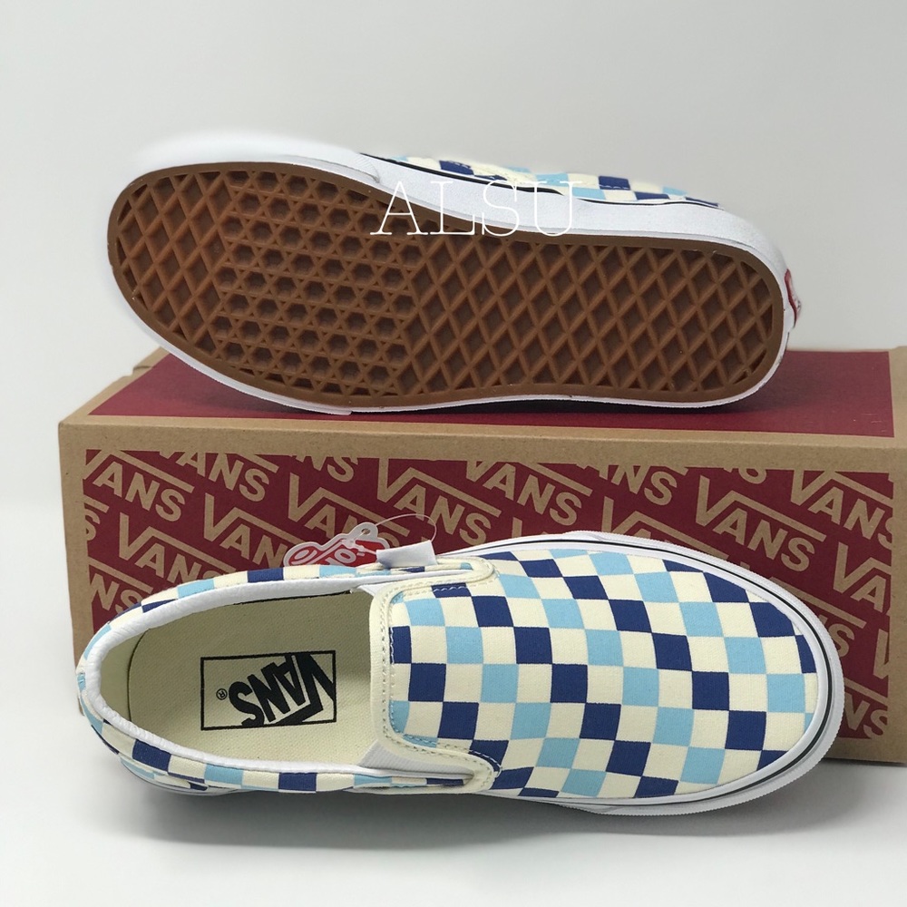 VANS Classic Slip On Checkerboard Blue Topaz W - Picture 6 of 8